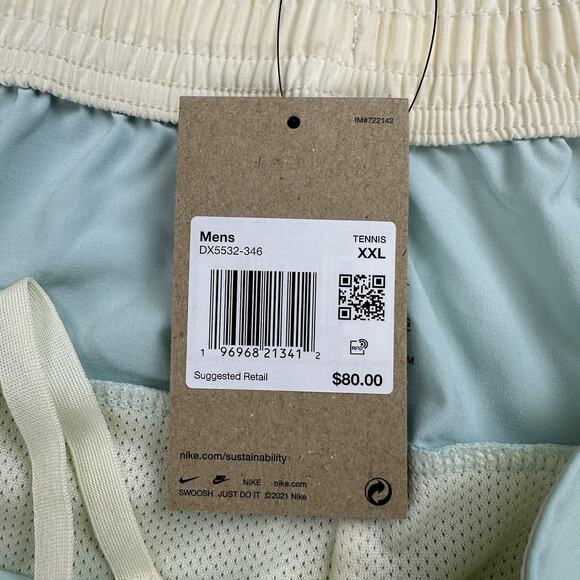 Nike Court Slam Dri-Fit Tennis Shorts Mens Size XXL Jade Ice Pickleball - Picture 7 of 12